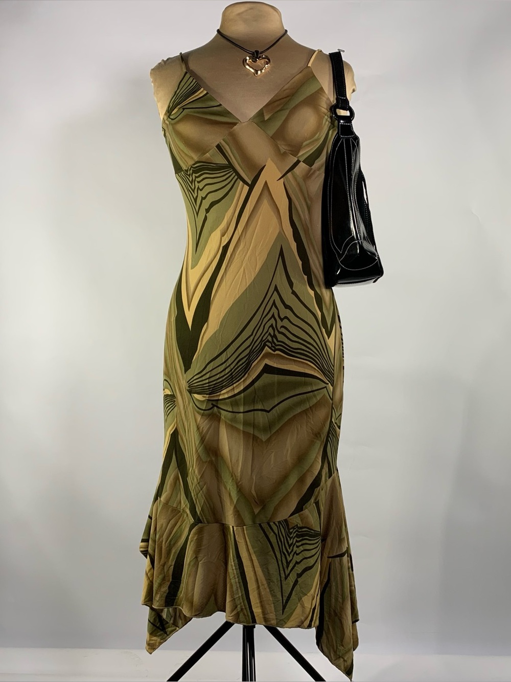 Y2K Check It Out Abstract Handkerchief Dress M
